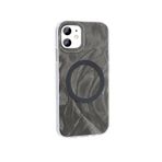 Zore Apple ile uyumlu iPhone 11 Kılıf M-safe Şarj Özellikli Fırça Boya Desenli Zore Palet Kapak Gri