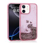 Zore Apple ile uyumlu iPhone 11 Kılıf Sıvılı Simli Şeffaf Arka Yüzey Zore Keto Silikon Kapak Pembe