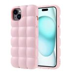 Zore Apple ile uyumlu iPhone 15 Plus Kılıf Parlak Esnek Silikon Zore Dom Dom Kapak Pembe
