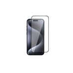 Zore Apple İle Uyumlu iPhone 15 Pro Max 3D Rika Temperli Cam Ekran Koruyucu, Siyah