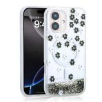 Zore Apple İle Uyumlu İphone 16 Kılıf Sıvılı Simli Baskılı Şeffaf Arka Yüzey Mossa Silikon Kapak