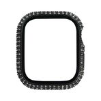 Zore Apple İle Uyumlu Watch 7 41mm Watch Gard 24 Kenarları Taşlı Sert PC Kasa Ve Ekran Koruyucu, Siyah