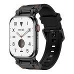 Zore Apple İle Uyumlu Watch 7 45Mm Krd-101 Titanyum Metal Başlıklı Silikon Kordon