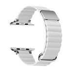 Zore Apple İle Uyumlu Watch 7 45mm KRD-78 PU Deri Kordon Strap Kayış Beyaz