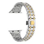 Zore Apple İle Uyumlu Watch Ultra 42/44/49mm KRD-83 Metal Kordon Gümüş-Gold