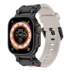 Zore Apple İle Uyumlu Watch Ultra 49Mm Krd-101 Titanyum Metal Başlıklı Silikon Kordon