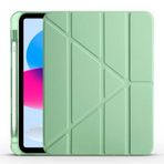 Zore Apple iPad 10.9 2022 10. Nesil Tri Folding Kalem Bölmeli Standlı - Açık Yeşil Kılıf