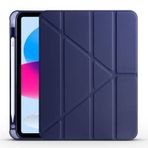 Zore Apple iPad 10.9 2022 10. Nesil Tri Folding Kalem Bölmeli Standlı - Lacivert Kılıf