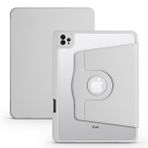 Zore Apple iPad Pro 11 2021 3. Nesil Uyumlu Gri Termik Kalem Bölmeli Dönebilen Standlı Kılıf