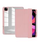 Zore Apple iPad Pro 12.9 2020 4.Nesil Nort Arkası Şeffaf Standlı Pembe Tablet Kılıf