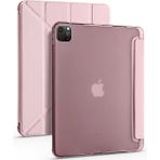 Zore Apple iPad Pro 12.9 2020 Tri Folding Smart Kalem Standlı Rose Gold Kılıf
