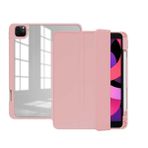 Zore Apple iPad Pro 12.9 2021 5.Nesil Nort Arkası Şeffaf Standlı Pembe Tablet Kılıf