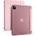 Zore Apple iPad Pro 12.9 2021 5. Nesil Tri Folding Kalem Bölmeli Standlı - Rose Gold Kılıf