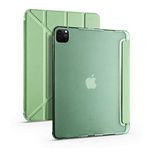 Zore Apple iPad Pro 12.9 2022 M2 Tri Folding Kalem Bölmeli Standlı - Açık Yeşil Kılıf