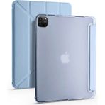 Zore Apple iPad Pro 12.9 2022 M2 Tri Folding Kalem Bölmeli Standlı - Mavi Kılıf