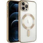 Zore Apple iPhone 11 Pro Max Uyumlu Kamera Korumalı Magsafe Wireless Şarj Özellikli Demre Kapak Gold Cep Telefonu Kılıfı
