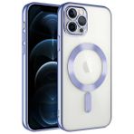 Zore Apple iPhone 11 Pro Max Uyumlu Kamera Korumalı Magsafe Wireless Şarj Özellikli Demre Kapak Lila Cep Telefonu Kılıfı