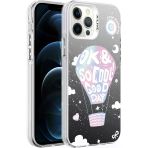 Zore Apple İphone 12 Pro Max Kılıf Desenli Msra Silver Sert Kapak-Balon
