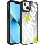 Zore Apple İphone 13 Kılıf Aynalı Desenli Kamera Korumalı Parlak Msra Mirror Kapak-Yazı