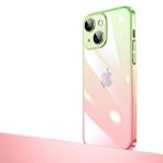 Zore Apple iPhone 13 Uyumlu Pembe Yeşil Parlak Renk Geçişli Kamera Korumalı Senkron Kapak Kılıf