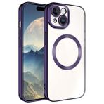 Zore Apple iPhone 15 Plus Uyumlu Derin Mor Magsafe Wireless Şarj Özellikli Setro Silikon Kılıf