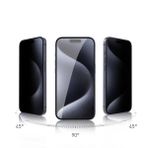 Zore Apple iPhone 15 Pro Uyumlu Rika Premium Privacy Temperli Cam Ekran Koruyucu