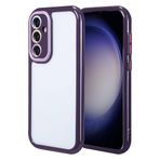 Zore Galaxy ile uyumlu S23 Kılıf Kamera Korumalı Renkli Kenar ve Çerçeve Tasarımlı Zore Vitamin Kapak Derin Mor