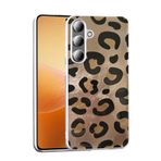 Zore Galaxy ile uyumlu S24 Plus Kılıf Desenli Mep Kapak Gold Leopar