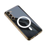 Zore Galaxy S23 Plus Wireless Şarj Özellikli Kenarları Elektroplating Kaplama Aynalı Kent Cep Telefonu Kılıfı