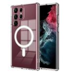 Zore Galaxy S23 Ultra Magsafe Şarj Özellikli Şeffaf Sert PC Embos Cep Telefonu Kılıfı