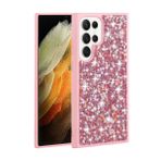 Zore Galaxy S23 Ultra Parlak Taşlı Tasarım Linea Kapak Pembe Cep Telefonu Kılıfı