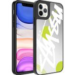 ZORE iPhone 11 Pro Max Uyumlu Aynalı Desenli Kamera Korumalı Parlak MSRA Mirror Kılıf-Yazı