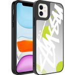 ZORE iPhone 11 Uyumlu Aynalı Desenli Kamera Korumalı Parlak MSRA Mirror Kılıf-Yazı