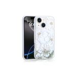 Zore İphone 13 Kılıf Sıvılı Simli Baskılı Şeffaf Arka Yüzey Zore Mossa Silikon Kapak - Gri