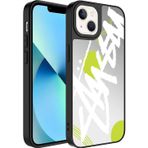 ZORE iPhone 13 Uyumlu Aynalı Desenli Kamera Korumalı Parlak MSRA Mirror Kılıf-Yazı