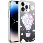 Zore İphone 14 Pro Uyumlu Desenli Msra Silver Sert Kapak-Balon