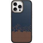 Zore İphone 15 Pro Max Kılıf M-Safe Şarj Özellikli Karbon Fiber Görünümlü Crcr Antina Kapak - Mavi