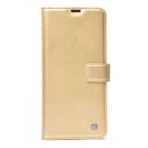Zore Kar Deluxe Huawei Y6 2019 Kapaklı Cüzdanlı Gold Deri Kılıf