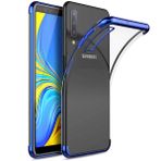 Zore Samsung Galaxy A7 2018 Dört Köşeli Lazer Mavi Cep Telefonu ile uyumlu Kılıfı