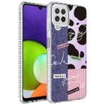 Zore Samsung Galaxy M32 Airbag Kenarlı Renkli Desenli Silikon Elegans Kapak Kılıf