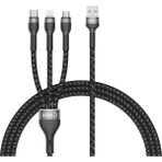 ZORE Shira Serisi 3 In 1 USB Kablo 150CM Type-C 5A Apple iPhone Uyumlu 12W Micro USB Hızlı Şarj Destekli