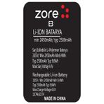 Zore Vestel E3 A Kalite Uyumlu Batarya