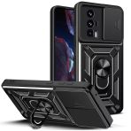 Zore Xiaomi İle Uyumlu Poco F5 Pro Kılıf Magnetik Standlı Kamera Korumalı Sürgülü Vega Kapak