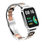 Zore Xiaomi İle Uyumlu Redmi Watch 2 Lite KRD-60 Metal Kordon Gümüş-Rosegold