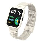 Zore Xiaomi İle Uyumlu Redmi Watch 2 Lite KRD-66 Metal Kordon Krem