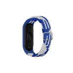 Zore Xiaomi Mi Band 5 Uyumlu Krd-49 Örgü Zore Kordon-Mavi-Beyaz