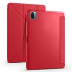 Zore Xiaomi Mi Pad 5 Standlı Tri Folding Kalemlikli Silikon Smart Cover Kırmızı Tablet Kılıfı
