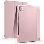 Zore Xiaomi Mi Pad 5 Standlı Tri Folding Kalemlikli Silikon Smart Cover Pembe Tablet Kılıfı