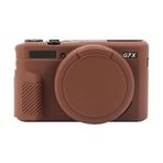 ZORSOME Canon PowerShot G7 X Mark II / G7X2 Kamera Kılıfı için, Silikon Kauçuk Kamera Muhafazası Canon PowerShot G7 X Mark II / G7X2 için Lens Kapaklı Koruyucu Kapak Kılıfı (Kahverengi)