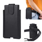 ZORSOME Galaxy Xcover6 Pro için Telefon Kılıfı, A72, Xcover7, Hakiki Deri Kılıf Kemer Döngü Kılıfı Cep Telefonu Tutacağı Xiaomi Max 2 3, Note 10, Max, Redmi 12, Siyah